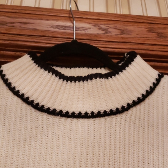 Ivory Sweater with Black Trim - Picture 2 of 7